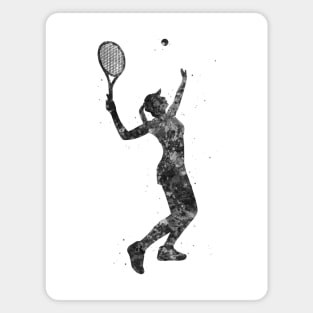 Tennis girl black and white Magnet